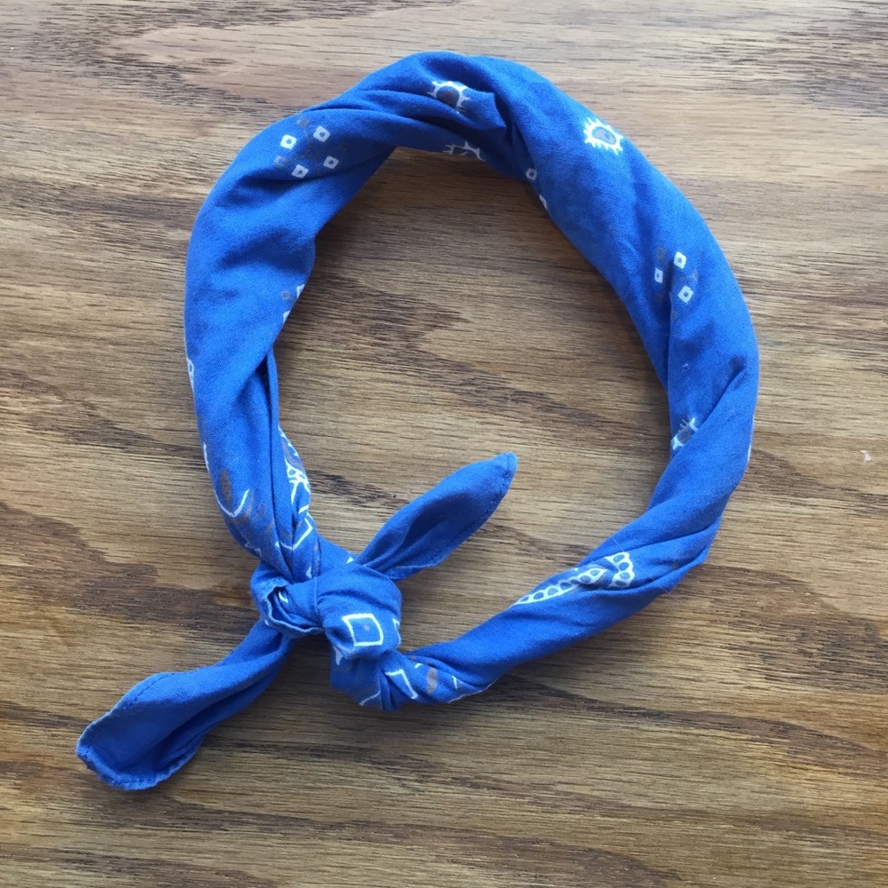 Distressed Blue neck scarf/Bandana